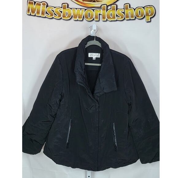 Jones New York Black Winter Coat with Zipper and Side Pockets Size XL - Picture 4 of 8